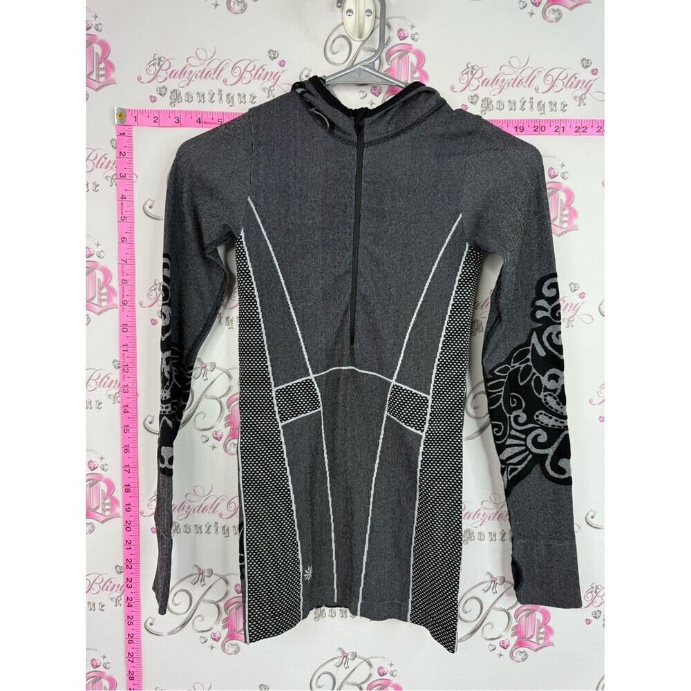 Athleta jacket tight bodycon Dark Gray Hooded Athletic Bomber Jacket